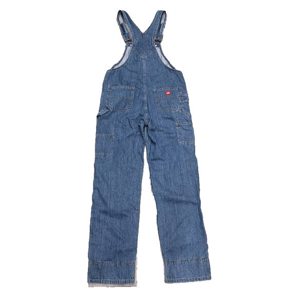 Dickies Women’s Relaxed Fit Bib Y2K preppy Overalls Jumpsuit Mid Wash XS A004182 - Picture 9 of 15